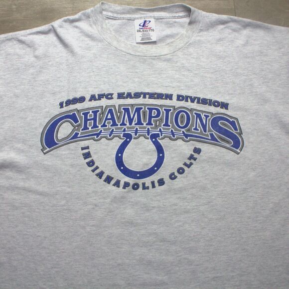 Indianapolis Colts T-Shirt Adult 2XL Grey 1999 AFC Champions - Picture 1 of 5